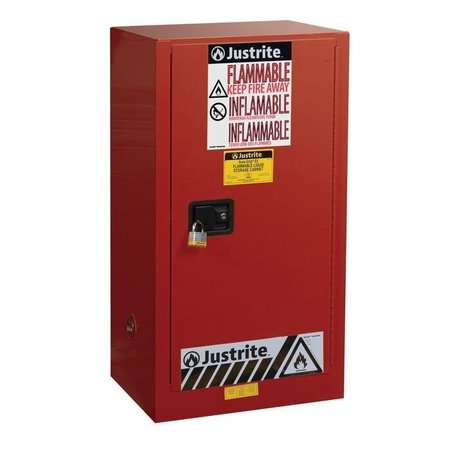 JUSTRITE SURE-GRIP® EX COMPAC FLAMMABLE SAFETY CABINET, CAP. 15 GALLONS, 1 SHEL 891521
